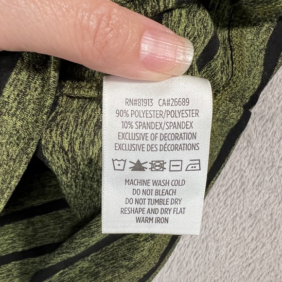 Robert Graham Pullover Mens Large Green Black Striped 1/4 Zip Performance Golf - Picture 5 of 9